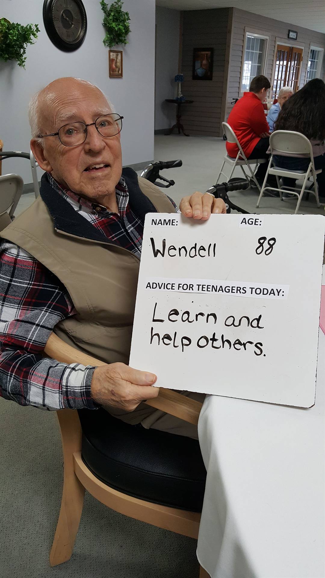 Learn and help others - Mr. Wendell, 88 years young