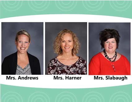 Pictures of Mrs. Andrews, Mrs. Harner, and Mrs. Slabaugh