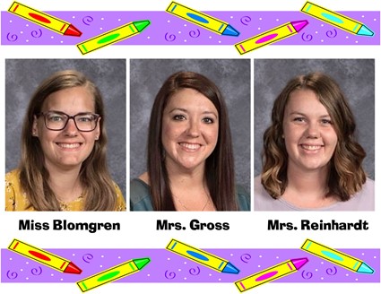 Pictures of Miss Blomgren, Mrs. Gross, and Mrs. Reinhardt