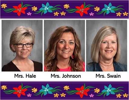 Pictures of Mrs. Hale, Mrs. Johnson, and Mrs. Swain